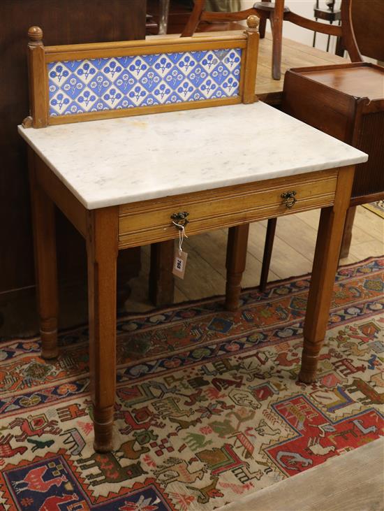 A Victorian marble top washstand W.77cm